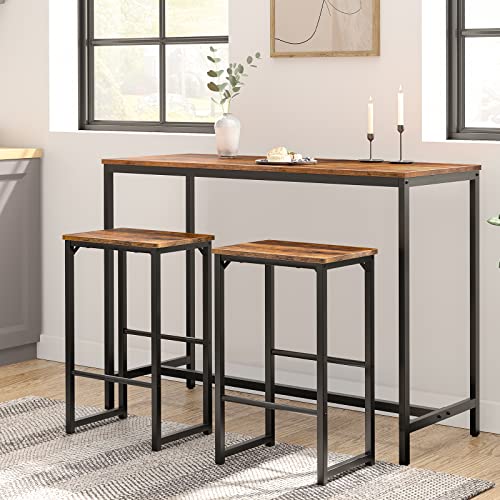 HOOBRO-Chaises-de-Bar-Lot-de-2-Tabourets-Hauts-avec-Repose-Pieds-de-Diffrente-Hauteur-Cadre-en-Mtal-Bords-Biseauts-pour-Cuisine-Salle--Manger-Salon-Marron-Rustique-EBF34BY01-0-0