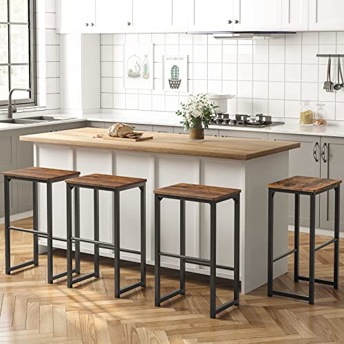 HOOBRO-Chaises-de-Bar-Lot-de-2-Tabourets-Hauts-avec-Repose-Pieds-de-Diffrente-Hauteur-Cadre-en-Mtal-Bords-Biseauts-pour-Cuisine-Salle--Manger-Salon-Marron-Rustique-EBF34BY01-0-2