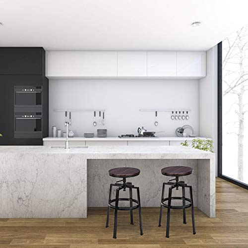 RELAX4LIFE-Tabouret-de-Bar-Industriel-Lot-de-2-avec-Repose-Pieds-et-Sige-Pivotant--360-Rglable-en-Hauteur-Tabourets-Mtal-avec-Coussinets-Antidrapants-pour-Bar-Caf-Restaurant-Maison-0-0