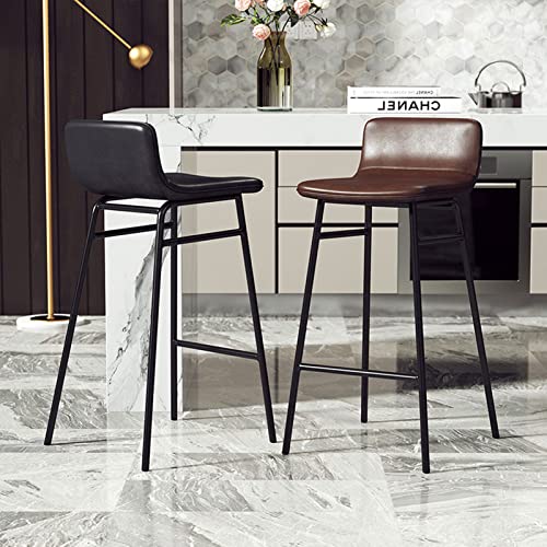 XHALERY-Tabouret-de-Bar-Moderne-Tabouret-de-Bar-en-Fer-forg-avec-Dossier-Chaise-de-Salle--Manger-Pieds-en-mtal-Noir-Tabouret-de-Bar-de-Cuisine-rembourr-en-Cuir-0-2