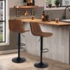 FATIVO-Tabouret-de-Bar-Industriel-Lot-de-2-Tabourets-de-Cuisine-en-Cuir-Chaise-Haute-Cuisine-Hauteur-Rglable-Tabouret-Haut-Vintage-Capitonn-avec-Dossier-et-Repose-Pieds-Brun-0-1 FATIVO-Tabouret-de-Bar-Industriel-Lot-de-2-Tabourets-de-Cuisine-en-Cuir-Chaise-Haute-Cuisine-Hauteur-Rglable-Tabouret-Haut-Vintage-Capitonn-avec-Dossier-et-Repose-Pieds-Brun-0-1