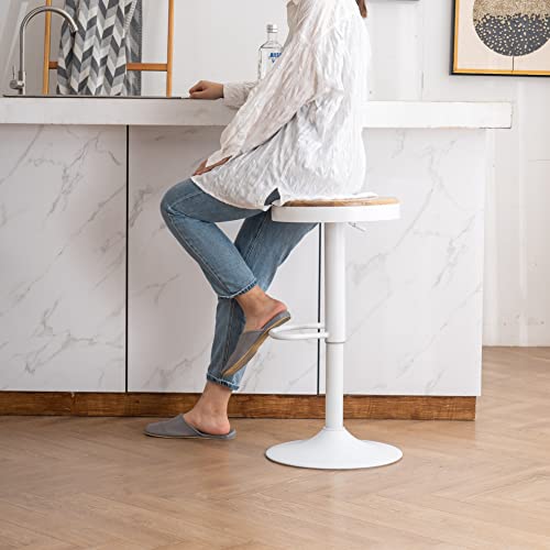 Kidol-Shellder-Tabourets-de-Bar-rglable-Lot-de-2pour-comptoir-de-Cuisine-chaises-de-Bar--Hauteur-de-comptoir-sige-recouvert-de-PU-pivotant--360Gris-Clair-0-0