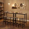 VASAGLE-Table-de-Bar-Table-Haute-Fine-Table-de-Cuisine-Table-de-Salle–Manger-avec-Cadre-mtallique-Robuste-100-x-40-x-90-cm-Montage-Facile-Style-Industriel-Grge-et-Noir-LBT010B02-0-2 VASAGLE-Table-de-Bar-Table-Haute-Fine-Table-de-Cuisine-Table-de-Salle–Manger-avec-Cadre-mtallique-Robuste-100-x-40-x-90-cm-Montage-Facile-Style-Industriel-Grge-et-Noir-LBT010B02-0-2