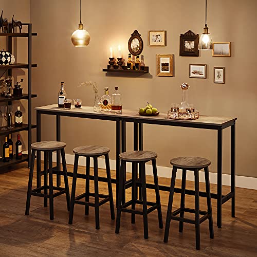 VASAGLE-Table-de-Bar-Table-Haute-Fine-Table-de-Cuisine-Table-de-Salle--Manger-avec-Cadre-mtallique-Robuste-100-x-40-x-90-cm-Montage-Facile-Style-Industriel-Grge-et-Noir-LBT010B02-0-2