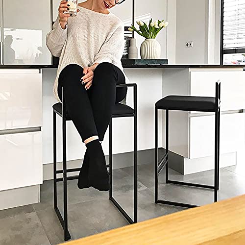 WANGFENG-Ensemble-de-2-tabourets-de-Bar-en-Fer-forg-tabourets-de-Bar--Hauteur-de-comptoir-avec-Dossier-Jambe-en-mtal-Noir-Coussin-Doux-Tabouret-Haut-de-Cuisine65cmNoir-0-0
