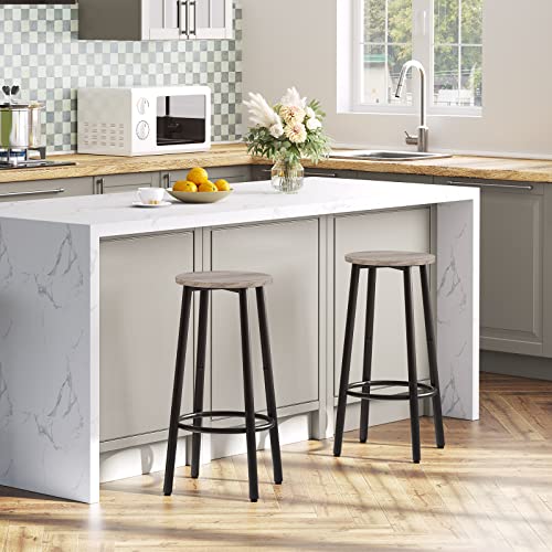 HOOBRO-Lot-de-2-Tabourets-de-Bar-Tabourets-de-Cuisine-avec-Repose-Pieds-Chaises-Hautes-Cadre-en-Mtal-Robuste-pour-Restaurants-Cuisines-Bars-et-Soire-0-0