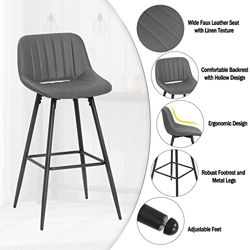 Lestarain-Tabouret-Bar-Lot-de-4-Chaise-de-Bar-Tabouret-de-Bar-avec-Dossier-Chaise-Haute-Bar-Bar-Tabouret-Surface-en-Simili-Cuir-Assise-Rembourre-Cadre-en-Mtal-LBAI63A-4-0-2