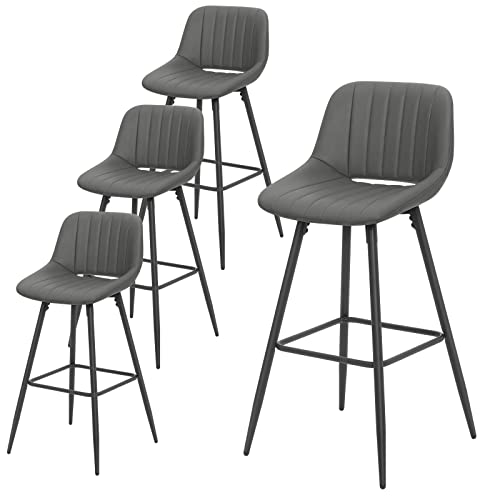 Lestarain-Tabouret-Bar-Lot-de-4-Chaise-de-Bar-Tabouret-de-Bar-avec-Dossier-Chaise-Haute-Bar-Bar-Tabouret-Surface-en-Simili-Cuir-Assise-Rembourre-Cadre-en-Mtal-LBAI63A-4-0