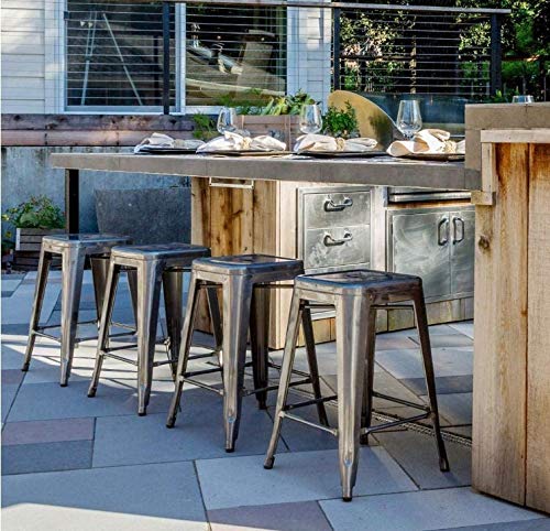 Lot-de-4-Tabourets-de-Bar-en-mtal-Noir-Mat-avec-Petit-Dossier-chaises-de-Bar-ou-Tabourets-mtal-Hauteur-76cm-Parfait-pour-Table-de-100-cm-et-Plus-0-1
