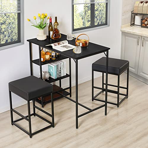 YMYNY-Lot-de-2-tabourets-de-bar-industriels-en-polyurthane-avec-repose-pieds-Aspect-bois-avec-cadre-en-mtal-Pour-salon-fte-63-x-455-x-385-cm-Noir-HBS088B-0-2