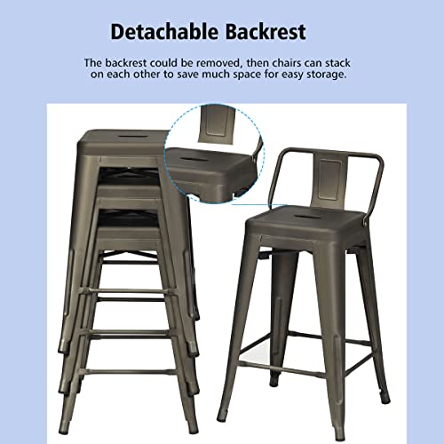LIFEZEAL-Lot-de-4-Tabourets-de-Bar-en-Acier-avec-Dossier-Bas-Chaise-de-Bar-Tabouret-avec-Repose-Pieds-et-Patins-Antidrapants-Tabourets-Empilables-pour-Bar-Salon-ou-Salle--Manger-Charge-150KG-0-2