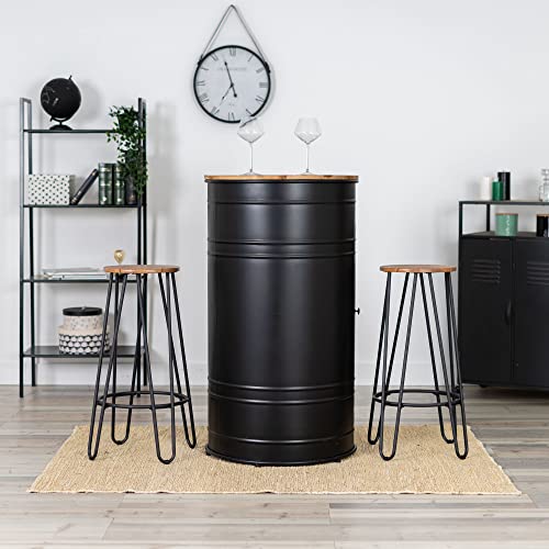 MEUBLE-COSY-Lot-de-2-Tabouret-de-Bar-Vintage-Chaise-Ronde-Sige-de-Cuisine-Haut-avec-Repose-Pieds-Style-Industriel-Pieds-Mtal-0-0