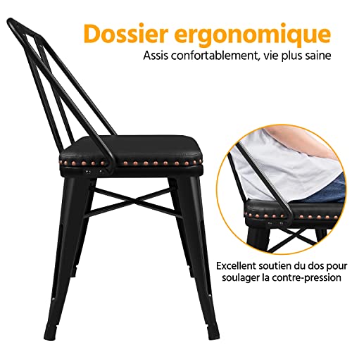 Yaheetech-Chaise-de-Salle--Manger-Banc-Deux-Places-Design-Industriel-Chaise-de-Cuisine-avec-Assise-rembourre-Structure-en-mtal-Style-Vintage-Noir-109-x-83-x-555-cm-0-2