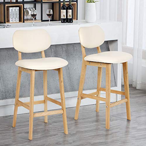 LANTUS-Lot-de-2468-Tabouret-de-BarTabouret-de-Cuisine-Design-en-Cuir-Artificiel-et-BoisTabourets-de-Bar-Design-scandinave-Grand-Confort-avec-Repose-Pieds-et-accoudoirs-Bois-de-htre-0-0