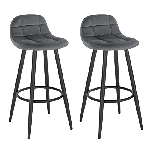 WOLTU-Lot-de-2-Tabourets-de-Bar-Modernes-Chaises-de-Cuisine-Hautes-avec-Dossier-Repose-Pieds-et-Assise-Rembourree-Tabourets-en-Velours-et-Metal-Hauteur-dAssise-70-cm-2654-0
