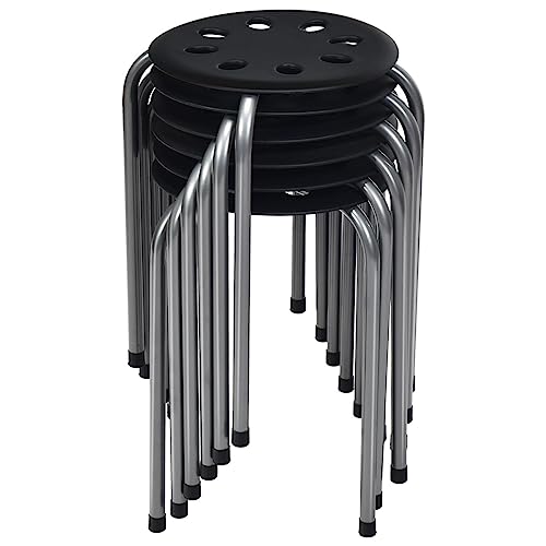 COSTWAY-Lot-de-6-Tabourets-de-Bars-Empilables-Tabourets-Ronds-Structure-en-Metal-en-Forme-de-X-Tabourets-Gigognes-pour-Enfants-et-Adultes-Maison-Bureau-Salles-de-Classe-0