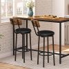 HOOBRO-Lot-de-2-Tabourets-de-Bar-avec-Dossier-Chaises-de-Bar-rembourres-en-PU-Chaises-Hautes-avec-Repose-Pieds-pour-Cuisine-Salon-Bar-Pieds-Reglables-Marron-Rustique-et-Noir-EBF31BY01-0-0 HOOBRO-Lot-de-2-Tabourets-de-Bar-avec-Dossier-Chaises-de-Bar-rembourres-en-PU-Chaises-Hautes-avec-Repose-Pieds-pour-Cuisine-Salon-Bar-Pieds-Reglables-Marron-Rustique-et-Noir-EBF31BY01-0-0