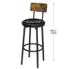 HOOBRO-Lot-de-2-Tabourets-de-Bar-avec-Dossier-Chaises-de-Bar-rembourres-en-PU-Chaises-Hautes-avec-Repose-Pieds-pour-Cuisine-Salon-Bar-Pieds-Reglables-Marron-Rustique-et-Noir-EBF31BY01-0-1 HOOBRO-Lot-de-2-Tabourets-de-Bar-avec-Dossier-Chaises-de-Bar-rembourres-en-PU-Chaises-Hautes-avec-Repose-Pieds-pour-Cuisine-Salon-Bar-Pieds-Reglables-Marron-Rustique-et-Noir-EBF31BY01-0-1