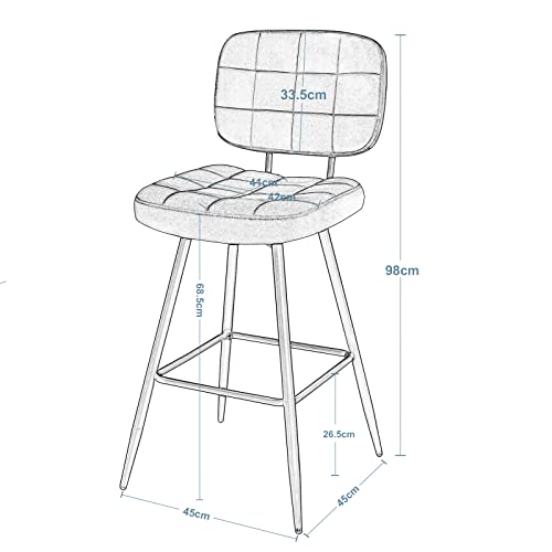 EUGAD-Tabouret-Bar-Lot-de-2-Chaise-de-Bar-Chaise-de-Cuisine-Tabouret-de-Bistrot-Tabouret-de-Comptoir-Tabouret-avec-DossierRepose-Pieds-Siege-rembourre-en-Velours-et-Metal-BY02-2-0-1
