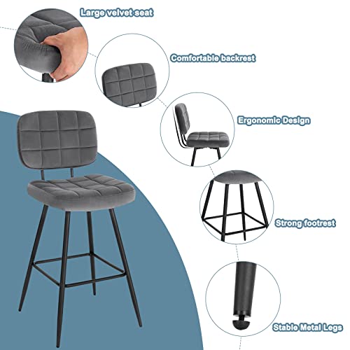 EUGAD-Tabouret-Bar-Lot-de-2-Chaise-de-Bar-Chaise-de-Cuisine-Tabouret-de-Bistrot-Tabouret-de-Comptoir-Tabouret-avec-DossierRepose-Pieds-Siege-rembourre-en-Velours-et-Metal-BY02-2-0-2