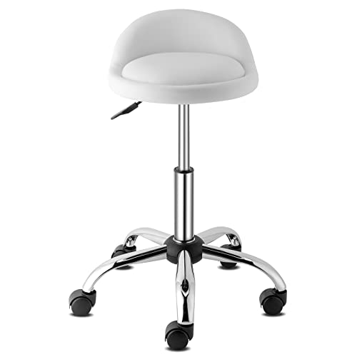 TactFire-Tabouret-de-BureauTabouret-Rond-avec-DossierTabouret-a-roulettes-Rotation-a-360Hauteur-Reglable-49-64-cmTabouret-Coiffeusepour-Salon-de-Massage-BureauClinique-0