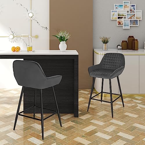 WOLTU-Design-Chaise-Haute-pour-Bar-Bistro-siege-en-Velours-avec-Repose-Pieds-Cadre-en-metal-2659-0-0