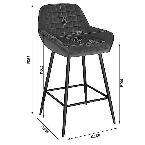 WOLTU-Design-Chaise-Haute-pour-Bar-Bistro-siege-en-Velours-avec-Repose-Pieds-Cadre-en-metal-2659-0-1