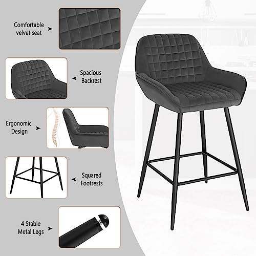 WOLTU-Design-Chaise-Haute-pour-Bar-Bistro-siege-en-Velours-avec-Repose-Pieds-Cadre-en-metal-2659-0-2
