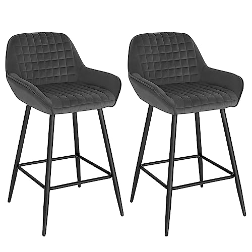 WOLTU-Design-Chaise-Haute-pour-Bar-Bistro-siege-en-Velours-avec-Repose-Pieds-Cadre-en-metal-2659-0