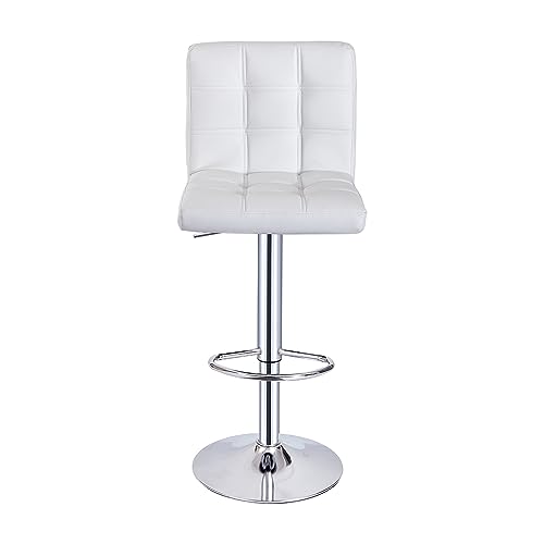 Tabouret-de-Bar-Chaise-Haut-Hauteur-Reglable-Revetement-en-PU-Rotatif-sur-360-avec-Dossier-et-Repose-Pieds-Pied-Chrome-0-2