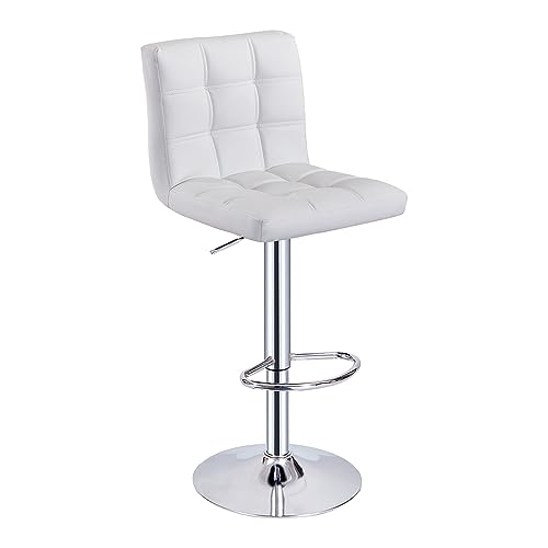 Tabouret-de-Bar-Chaise-Haut-Hauteur-Reglable-Revetement-en-PU-Rotatif-sur-360-avec-Dossier-et-Repose-Pieds-Pied-Chrome-0
