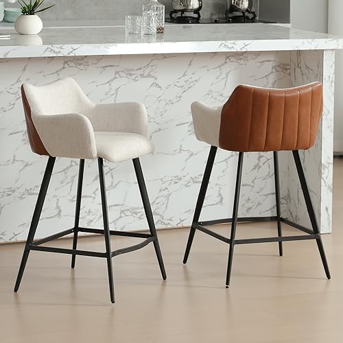 Wahson-Tabouret-de-Bar-Lot-de-2-Chaise-de-Bar-avec-Accoudoirs-Dossier-Chaise-Haute-Cuisine-avec-Repose-Pied-Metal-Chaise-Bar-Moderne-66-cm-Tabouret-Bar-pour-Central-Ilot-de-CuisineBar-0