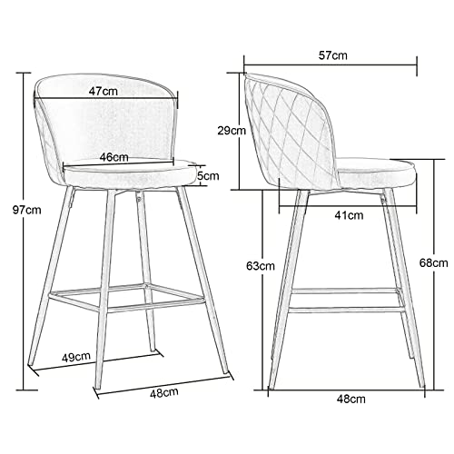 AINPECCA-Lot-de-2-Tabourets-de-Bar-Chaises-de-comptoir-de-Cuisine-en-Velours-avec-Repose-Pieds-Dossier-incurve-Siege-Rond-pour-Bar-Bistrot-et-Salle-a-Manger-Cuisine-0-1
