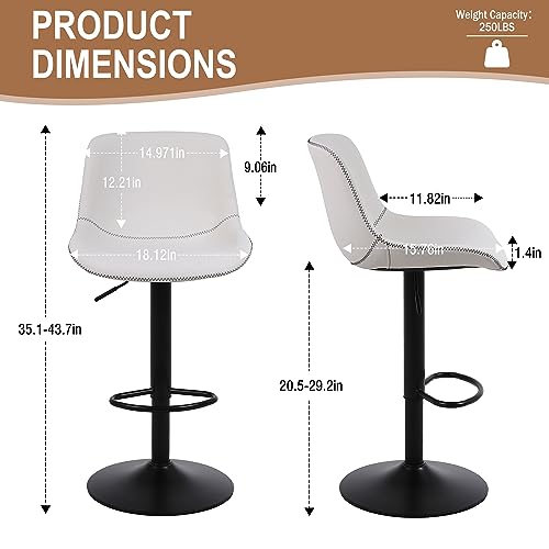 Ermnois-Lot-de-2-tabourets-de-Bar-pivotants-avec-Dossier-Chaises-de-Bar-Modernes-reglables-sans-accoudoirs-en-Cuir-synthetique-0-0