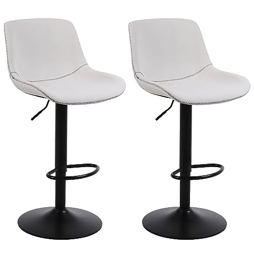 Ermnois-Lot-de-2-tabourets-de-Bar-pivotants-avec-Dossier-Chaises-de-Bar-Modernes-reglables-sans-accoudoirs-en-Cuir-synthetique-0