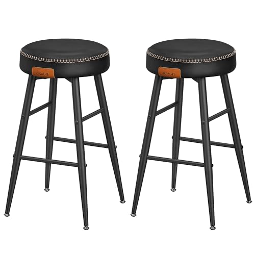 VASAGLE-Collection-Echo-Tabouret-de-Bar-Chaise-de-Cuisine-Siege-Haut-en-PU-avec-Coutures-pour-Cuisine-Bar-a-Domicile-Montage-Facile-0