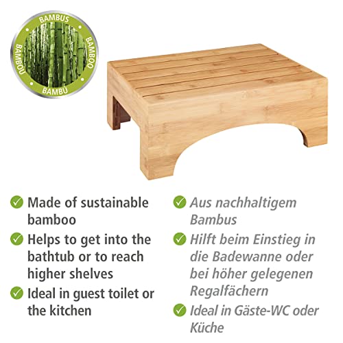 WENKO-Tabouret-de-Salle-de-Bain-Bambusa-escabeau-aux-Belles-Formes-en-Bambou-Aide-dacces-a-la-Baignoiredans-la-Cuisine-Tabouret-pour-Plantes-40x15x30-cm-Nature-0-0