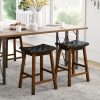 GIANTEX-Lot-de-2-Tabourets-de-Bar-65-cm-avec-Siege-en-Cuir-Synthetique-Tresse-Repose-Pieds-Cadre-en-Bois-Massif-Chaise-de-Salle-a-Manger-Moderne-pour-Bistro-Salle-a-Manger-Salon-Charge-150-KG-0-0 GIANTEX-Lot-de-2-Tabourets-de-Bar-65-cm-avec-Siege-en-Cuir-Synthetique-Tresse-Repose-Pieds-Cadre-en-Bois-Massif-Chaise-de-Salle-a-Manger-Moderne-pour-Bistro-Salle-a-Manger-Salon-Charge-150-KG-0-0