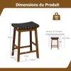 GIANTEX-Lot-de-2-Tabourets-de-Bar-65-cm-avec-Siege-en-Cuir-Synthetique-Tresse-Repose-Pieds-Cadre-en-Bois-Massif-Chaise-de-Salle-a-Manger-Moderne-pour-Bistro-Salle-a-Manger-Salon-Charge-150-KG-0-1 GIANTEX-Lot-de-2-Tabourets-de-Bar-65-cm-avec-Siege-en-Cuir-Synthetique-Tresse-Repose-Pieds-Cadre-en-Bois-Massif-Chaise-de-Salle-a-Manger-Moderne-pour-Bistro-Salle-a-Manger-Salon-Charge-150-KG-0-1