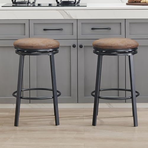 SHOCOKO-Swivel-Bar-Stools-Tabouret-de-comptoir-de-cuisine-avec-assise-en-cuir-synthetique-et-cadre-en-metal-robuste-moderne-pour-ilot-de-cuisine-bar-salle-a-manger-marron-0-2