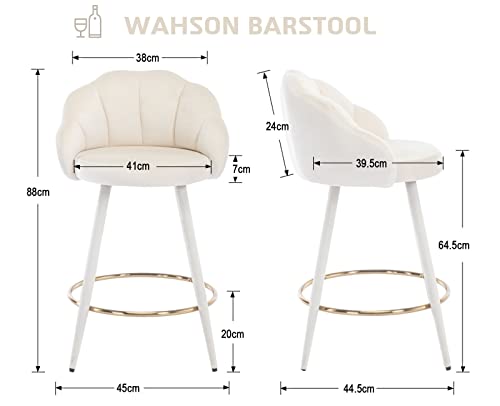 Wahson-Tabouret-de-Bar-en-Velour-Chaise-de-Bar-avec-Sieges-Rembourres-Chaise-Haute-Cuisine-avec-Repose-Pieds-Metal-Chaise-Bar-Cuisine-pour-BarCuisineComptoir-0-0