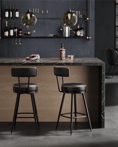 VASAGLE-EKHO-Collection-Tabouret-de-Bar-Chaise-de-Cuisine-Siege-Rembourre-PU-avec-Coutures-Style-Moderne-Mi-siecle-pour-Cuisine-Bar-0-2