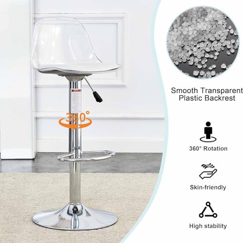 Leomix-Tabouret-Roulant-en-Acrylique-a-reglage-en-Hauteur-avec-Dossier-Transparent-tabourets-de-Bar-hydrauliques-a-Hauteur-de-comptoir-de-Cuisine-sans-accoudoirs-pour-Cuisine-Bar-0-2