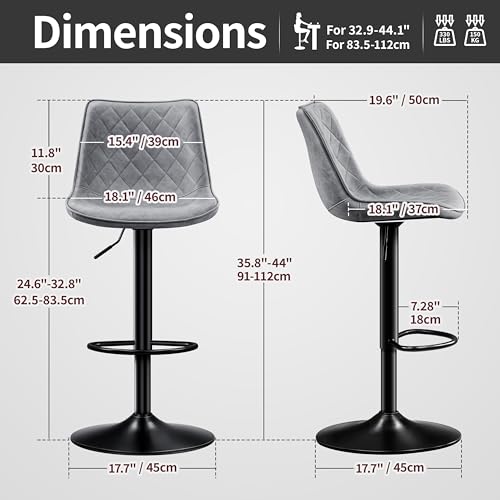 STOOLINK-Tabouret-de-Bar-Lot-de-2-Chaise-de-Bar-en-Cuir-Microfibre-Tabourets-Bar-Reglable-en-Hauteur-Siege-Bar-Pivotant-sur-360-Chaise-Bar-avec-Repose-Pieds-pour-Comptoir-Bar-0-0