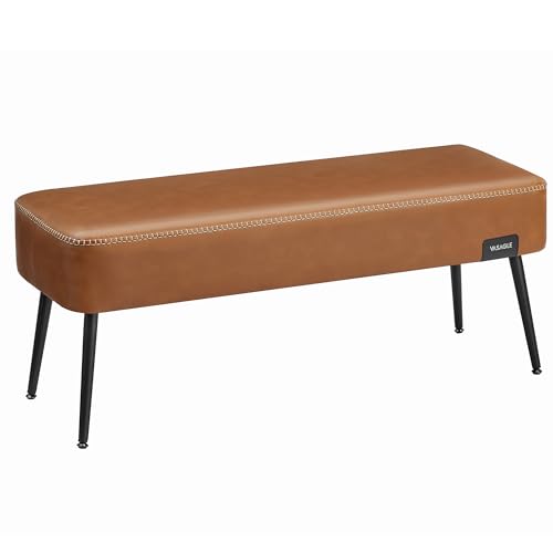 VASAGLE-Collection-EKHO-Banc-dEntree-Bout-de-Lit-pour-Chambre-PU-avec-Coutures-avec-Pieds-en-Acier-pour-Salon-Salle-a-Manger-Style-Moderne-Mi-siecle-0