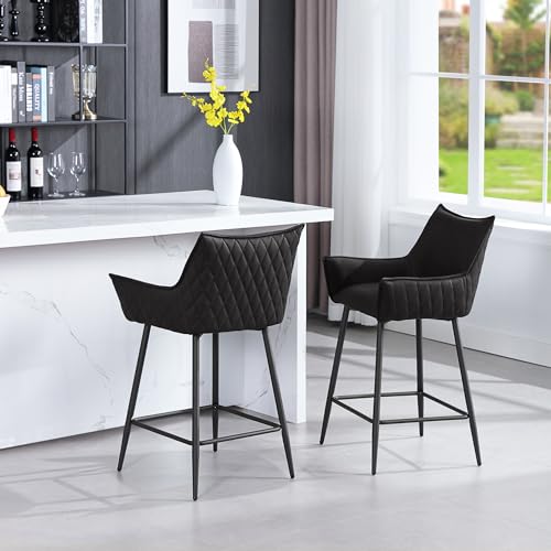 WOLTU-Lot-de-2-Tabourets-de-Bar-Tabouret-Bistro-Rembourre-Chaise-de-Salle-a-Manger-en-Similicuir-Chaise-Haute-avec-Pieds-en-Metal-Repose-Pieds-Dossier-Accoudoirs2927-0-0