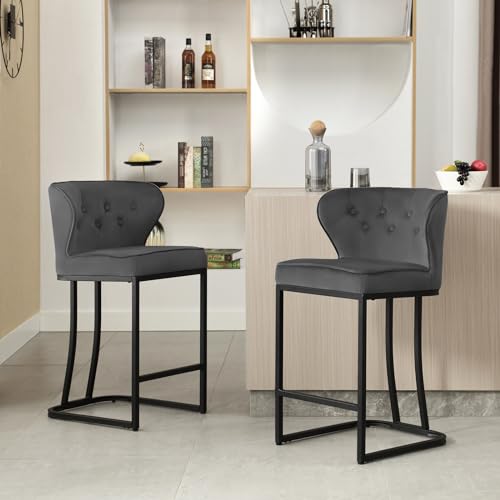 WOLTU-Tabouret-Bar-Lot-de-2-Chaise-de-Bar-Chaise-Haute-Cuisine-Siege-Rembourre-avec-Dossier-et-Repose-Pieds-Cadre-Metallique2667-0-0