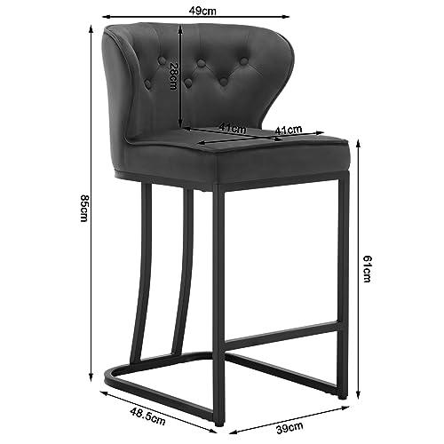 WOLTU-Tabouret-Bar-Lot-de-2-Chaise-de-Bar-Chaise-Haute-Cuisine-Siege-Rembourre-avec-Dossier-et-Repose-Pieds-Cadre-Metallique2667-0-1