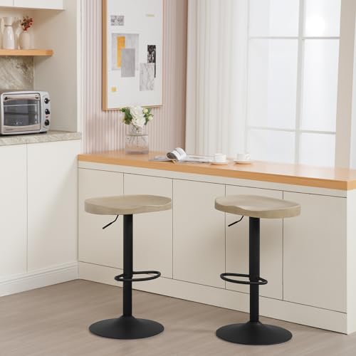 WOLTU-Tabouret-Bar-Lot-de-2-Tabouret-de-Bar-en-Bois-Chaise-de-Bar-Tabouret-Haut-Cadre-en-Metal-Reglable-en-Hauteur-Pivotant-a-360-avec-Repose-Pieds-Industriel-BH413-2-0-0