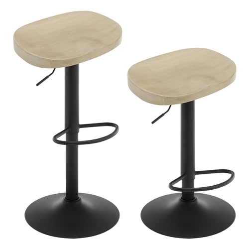 WOLTU-Tabouret-Bar-Lot-de-2-Tabouret-de-Bar-en-Bois-Chaise-de-Bar-Tabouret-Haut-Cadre-en-Metal-Reglable-en-Hauteur-Pivotant-a-360-avec-Repose-Pieds-Industriel-BH413-2-0